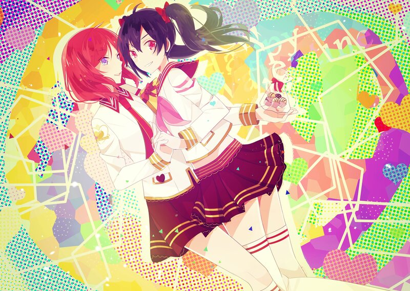 Two Girls in School Uniforms — Yellow, Cheerful