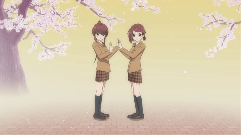 Two Girls in School Uniforms — Yellow, Serene, Spring