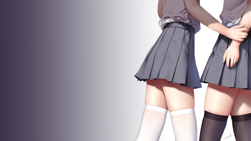 Two Girls in Skirts