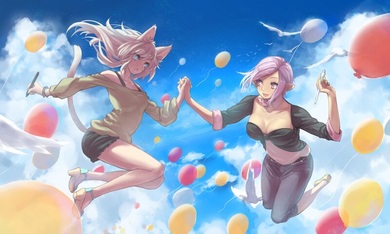Two Girls in Sky — Blue