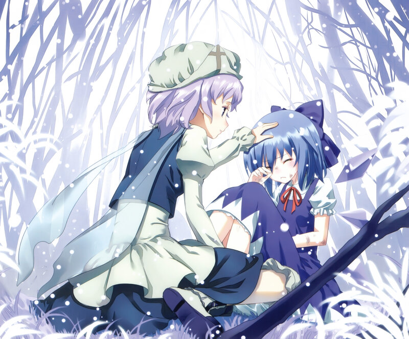 Two Girls in Snow — Blue