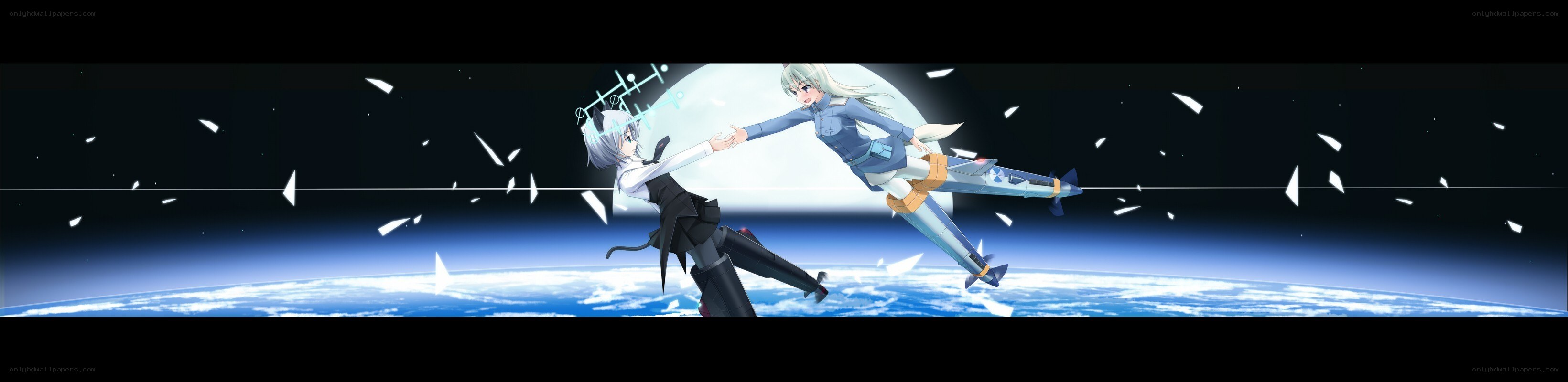 Two girls in space battle