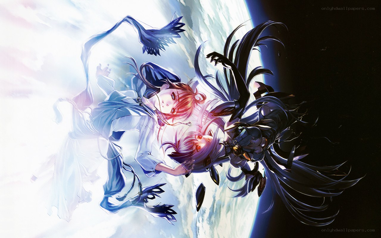 Two girls in space battle