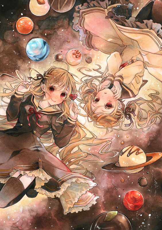 Two Girls in Space — Brown, Dreamy