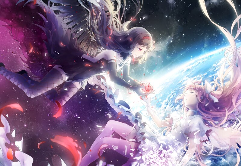 Two Girls in Space — Purple, Dramatic, Anime