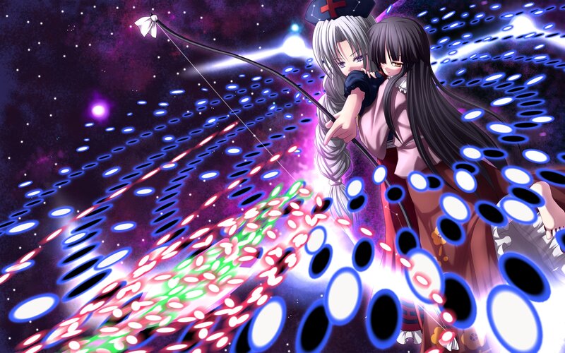 Two Girls in Space — Purple, Dramatic