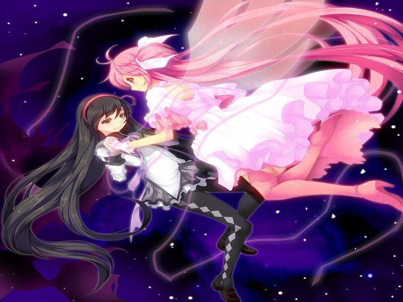 Two Girls in Space — Purple, Dreamy