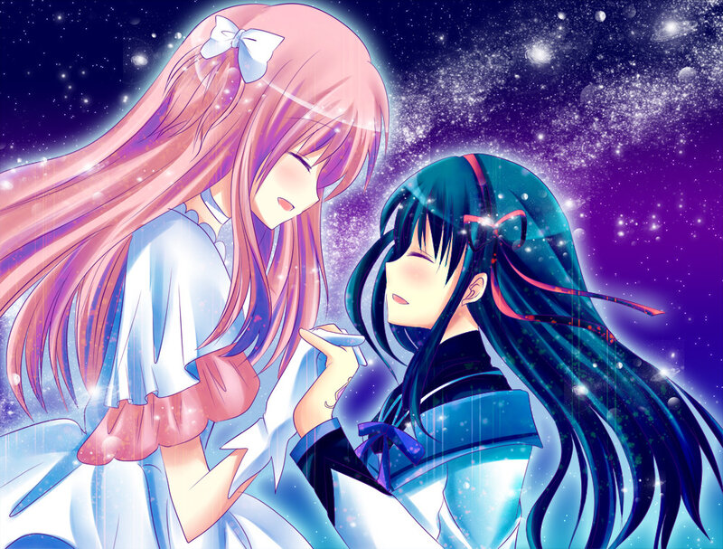Two Girls in Space — Purple