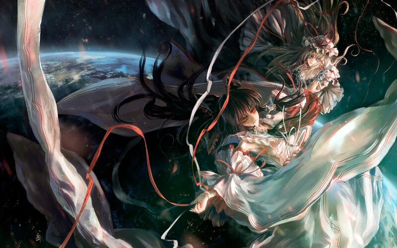 Two Girls in Space — White