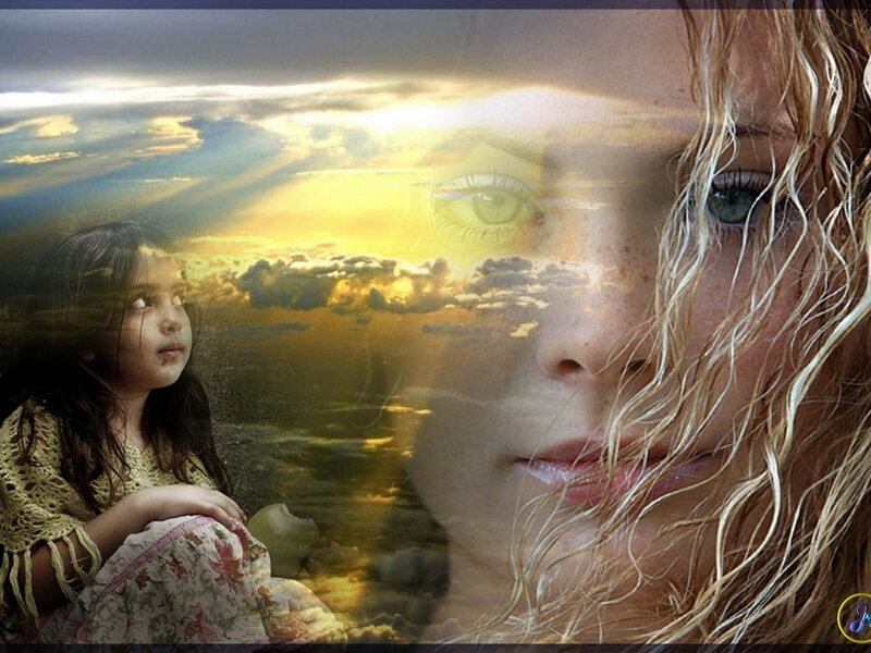 Two Girls in Sunset — Yellow