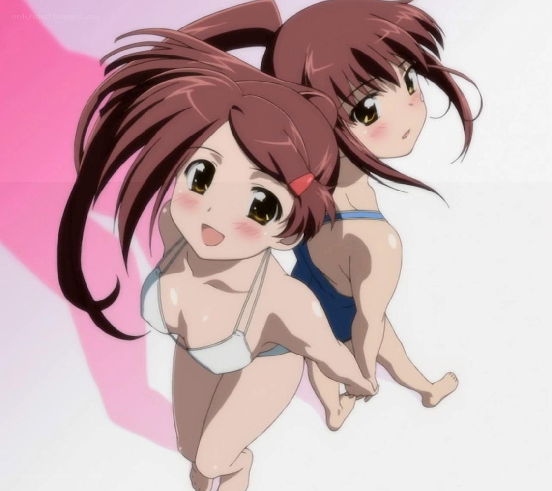 two girls in swimsuits