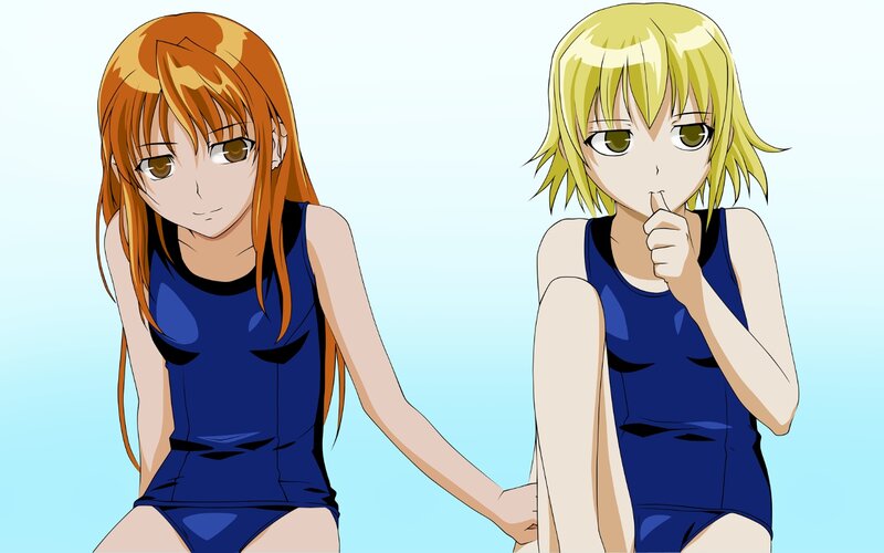 two girls in swimsuits