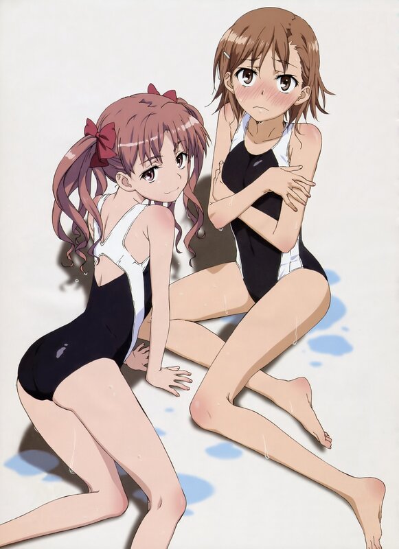 Two girls in swimsuits