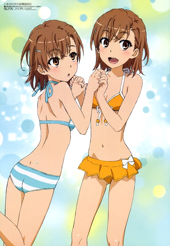 Two girls in swimsuits