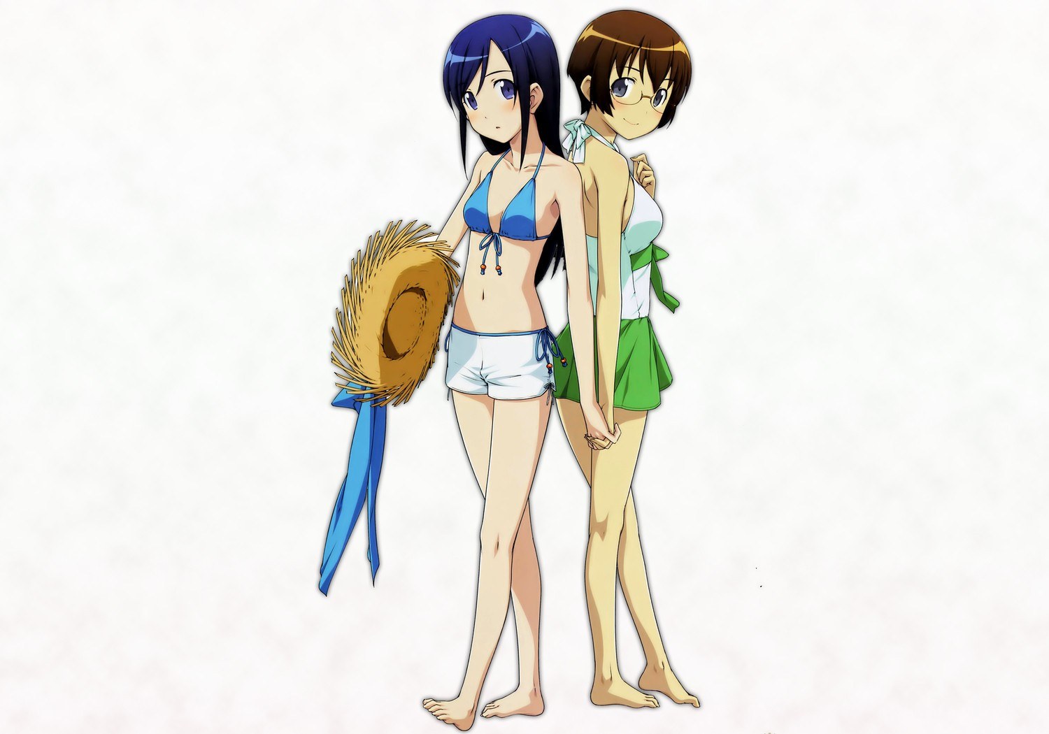 Two girls in swimsuits