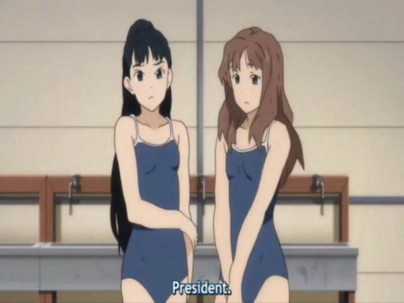 Two girls in swimsuits