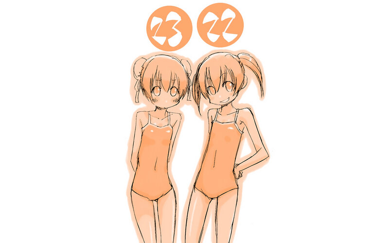 two girls in swimsuits