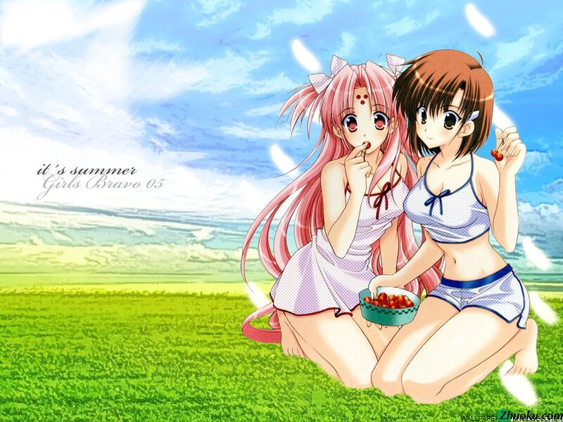Two Girls in Swimsuits — Green, Serene