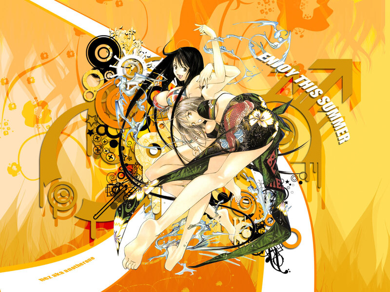 Two Girls in Swimsuits — Orange