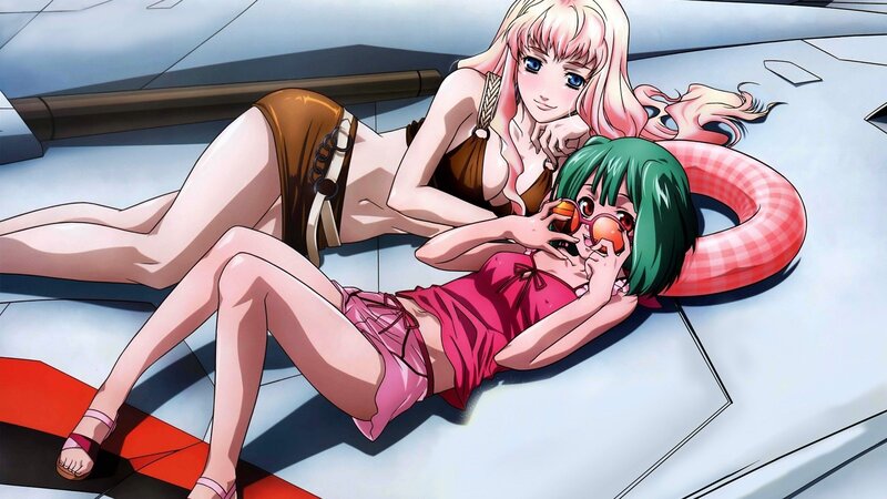 Two Girls in Swimsuits — Pink, Relaxed