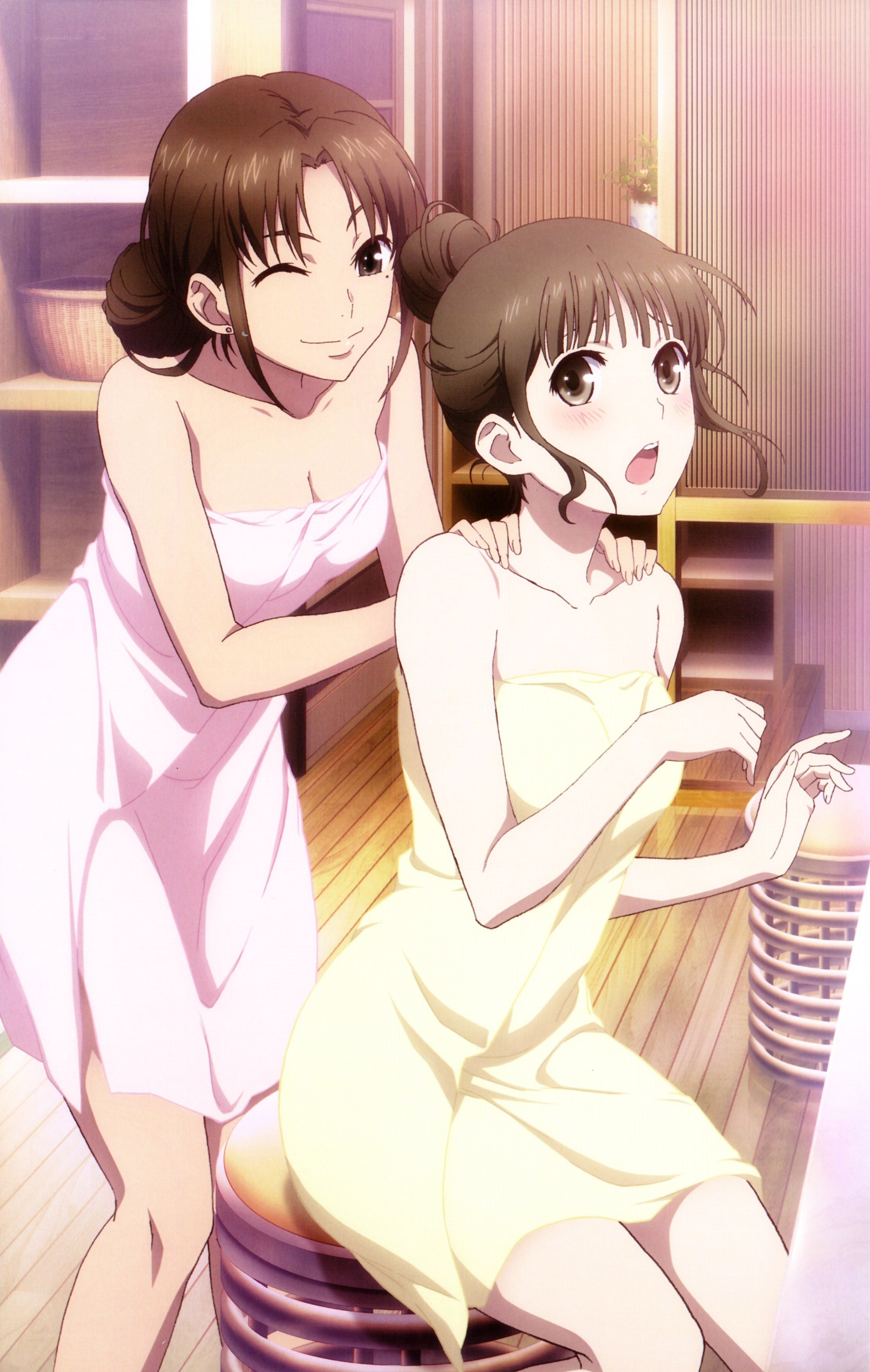 Two girls in towels at spa