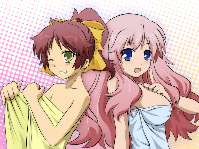 two girls in towels