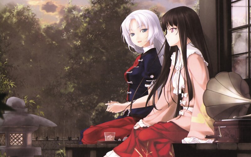 Two girls in traditional attire