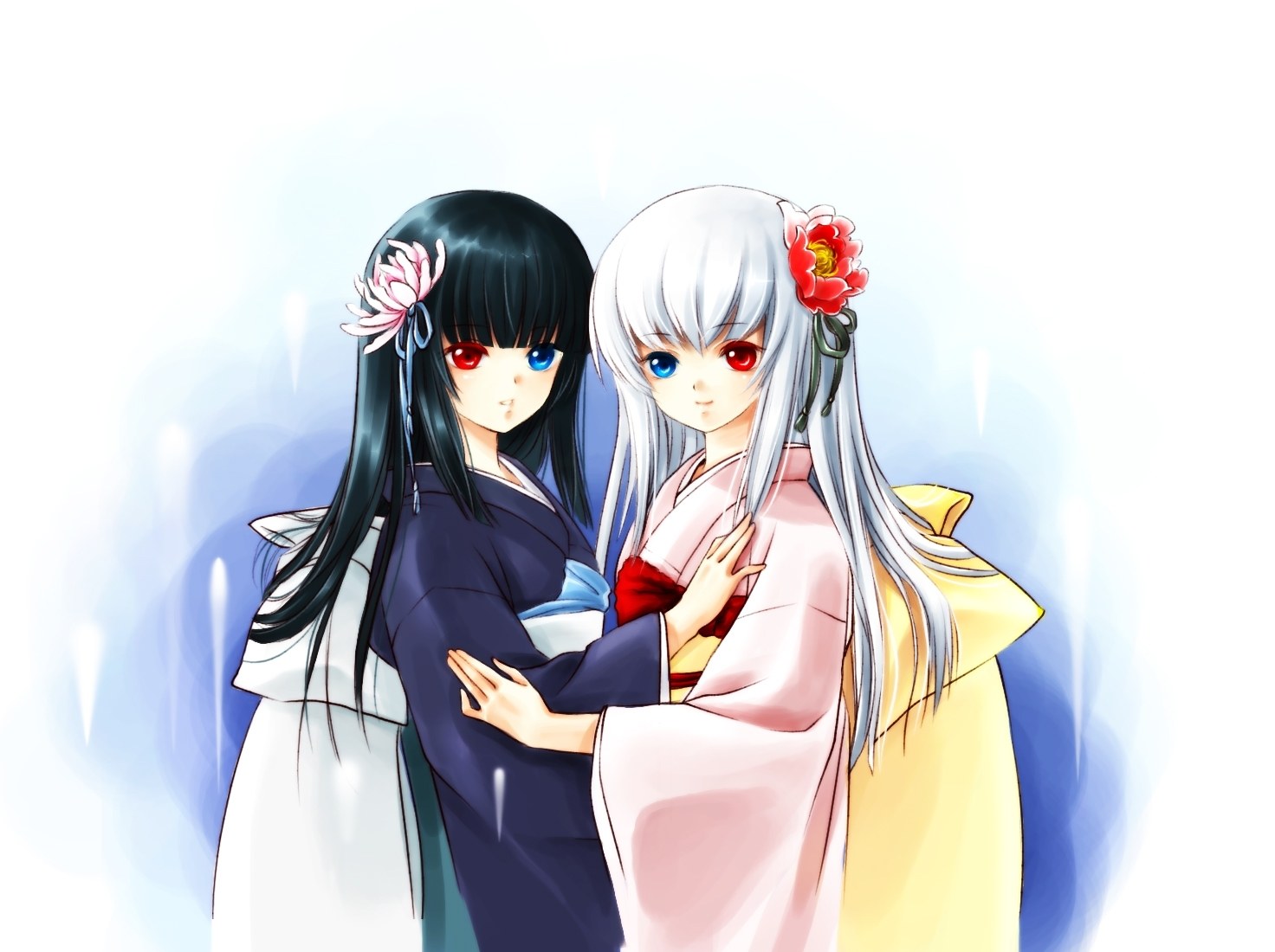 Two girls in traditional attire