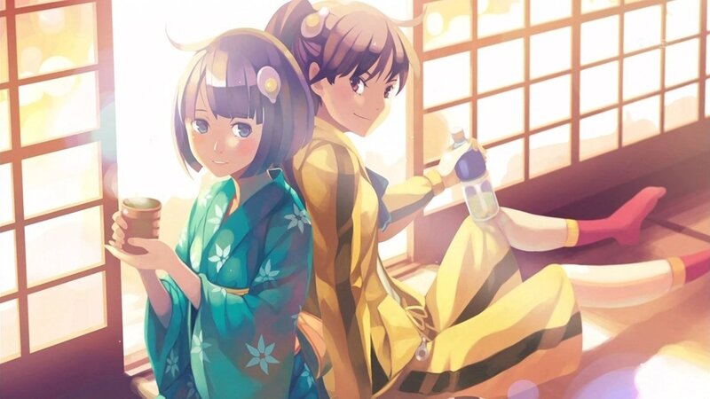 Two girls in traditional attire