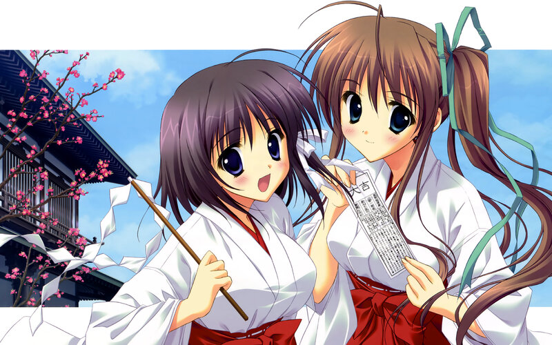 Two girls in traditional attire