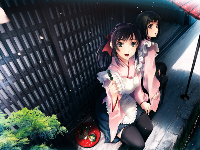Two girls in traditional attire