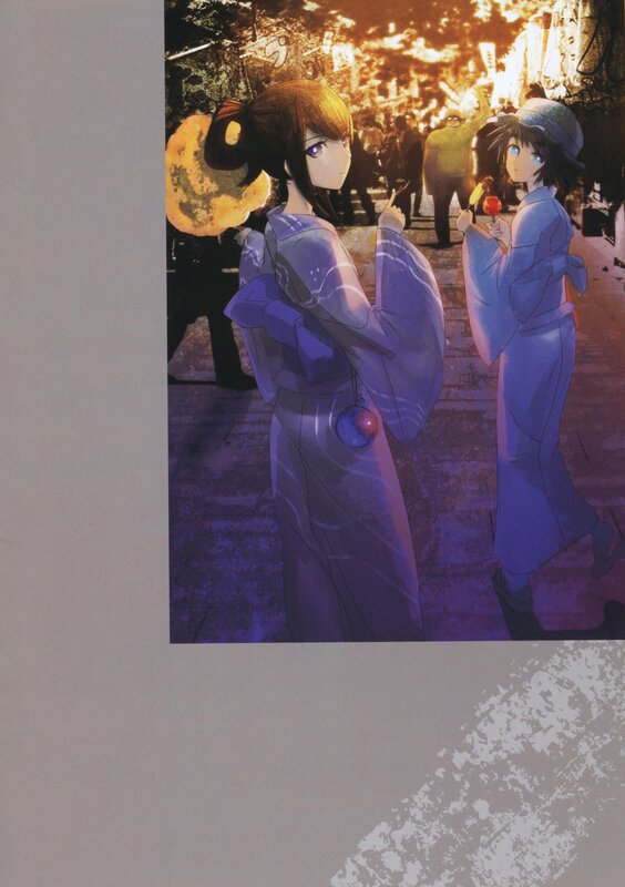 Two girls in traditional attire at night