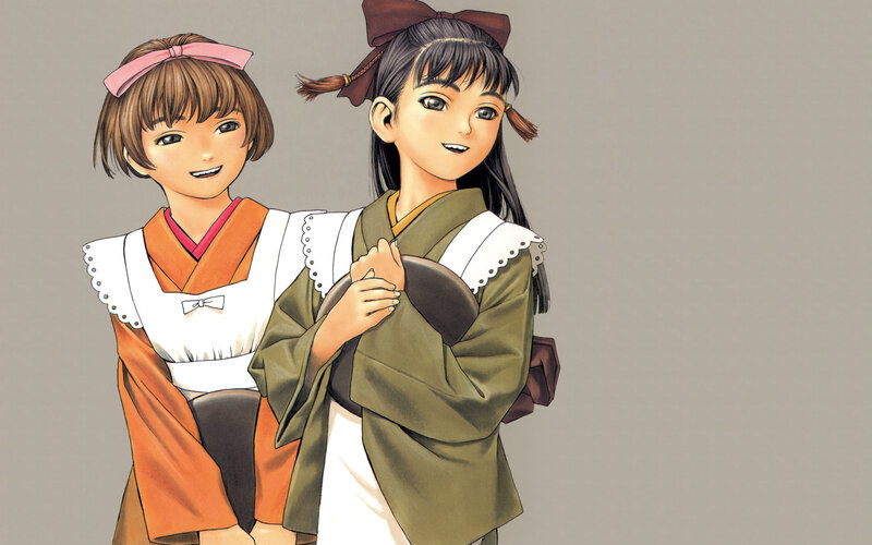 two girls in traditional clothing