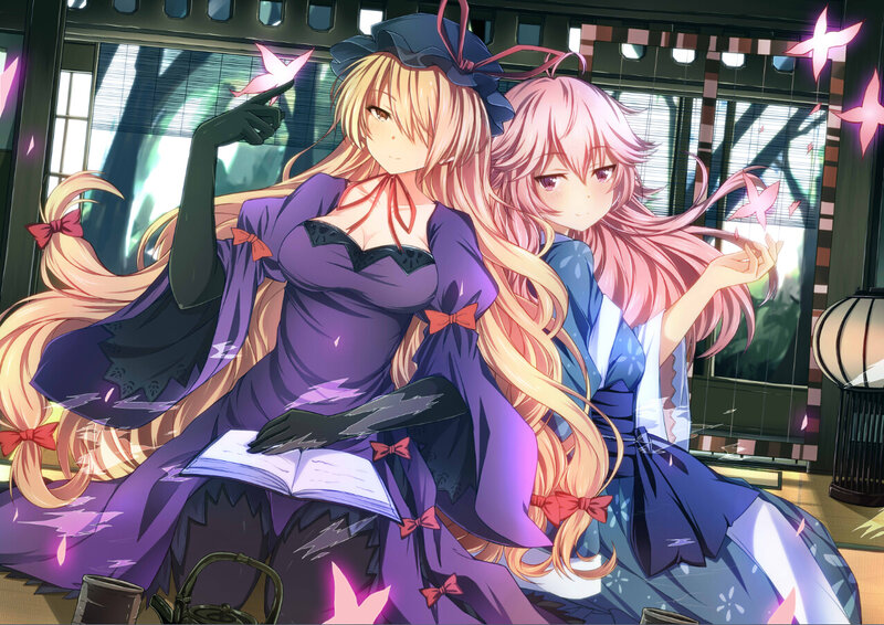 Two Girls in Traditional Clothing — Purple, Calm