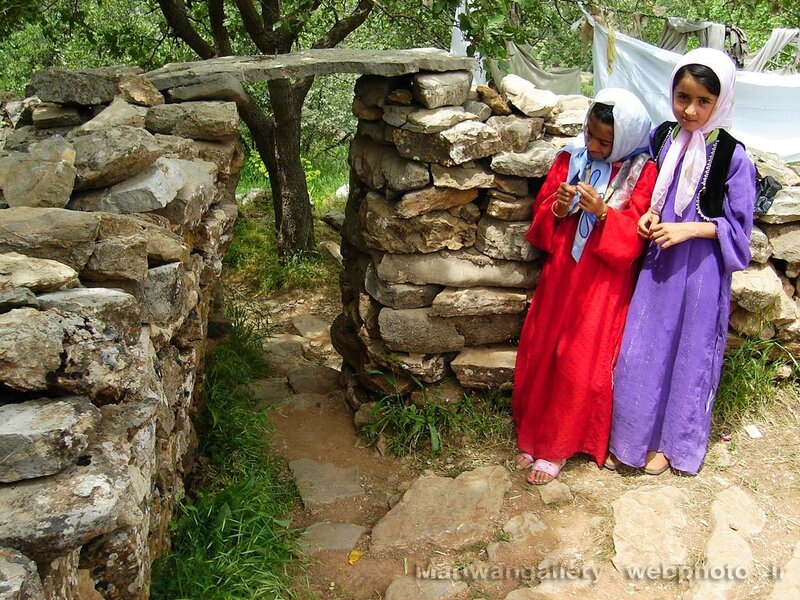Two girls in traditional dress