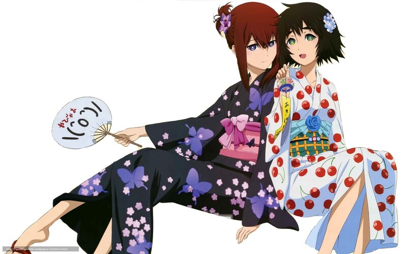 Two girls in traditional kimonos