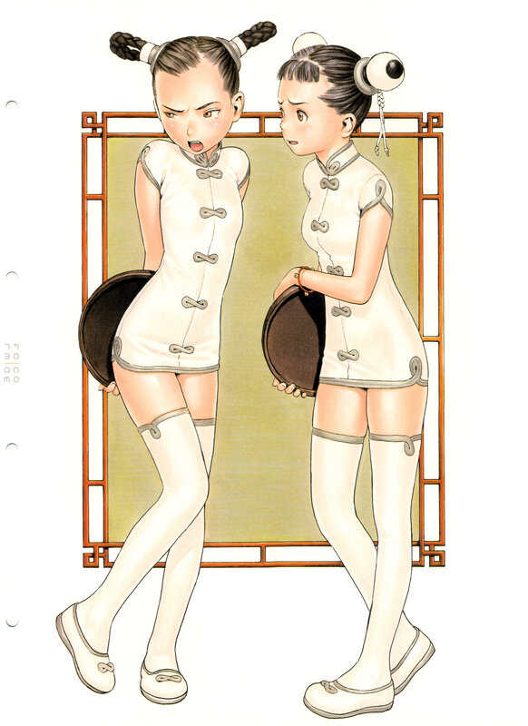 Two girls in traditional outfits
