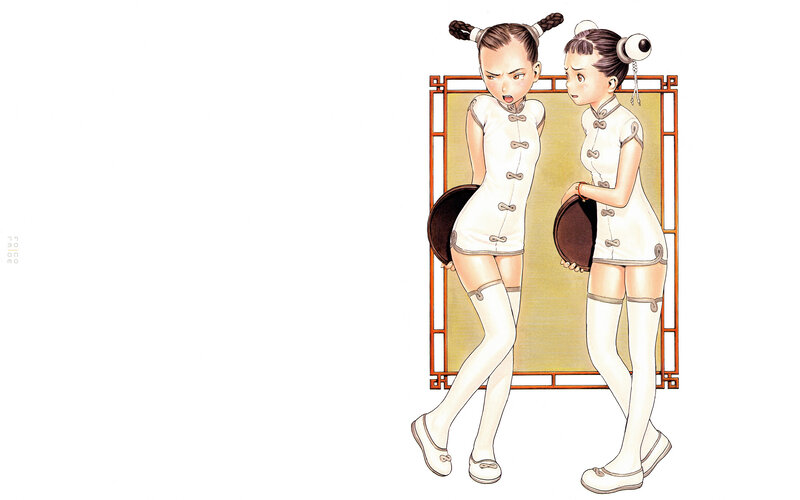 two girls in traditional outfits