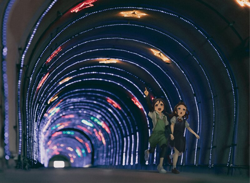 Two Girls in Tunnel