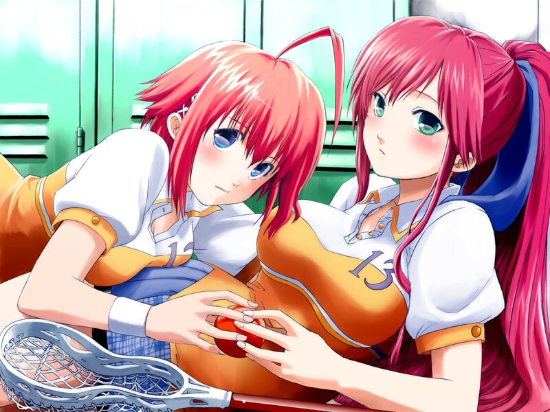 Two Girls in Uniforms — Pink
