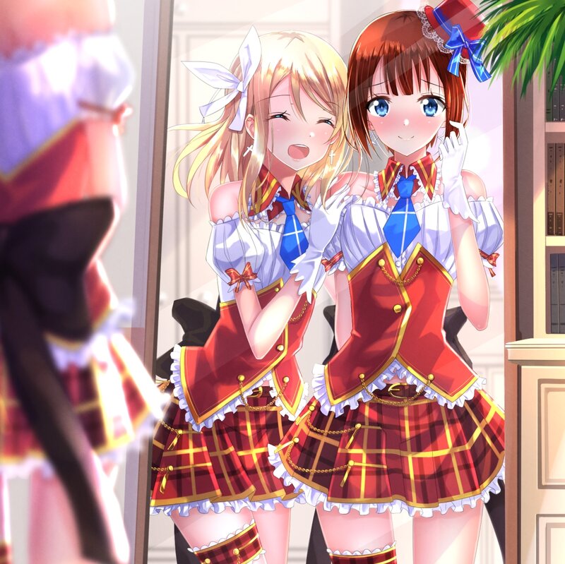 Two Girls in Uniforms — Red