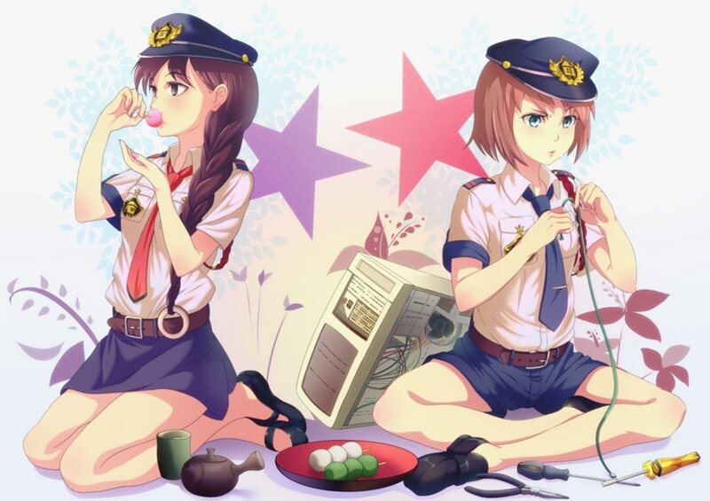 Two Girls in Uniforms