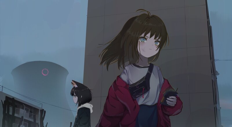 Two Girls in Urban Setting