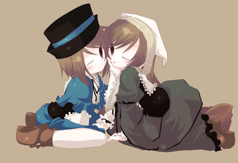two girls in vintage clothes