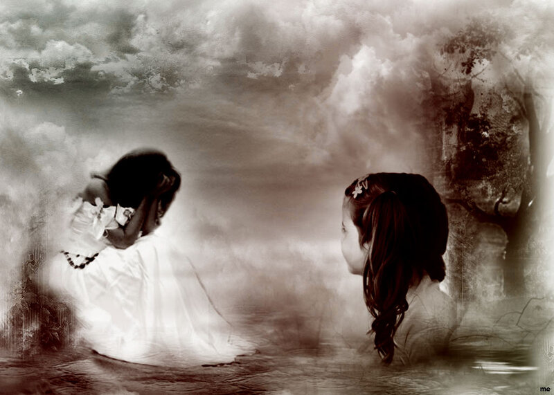 Two Girls in Water — Brown