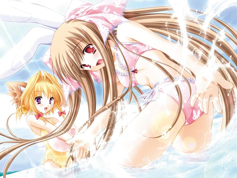 Two Girls in Water — Pink