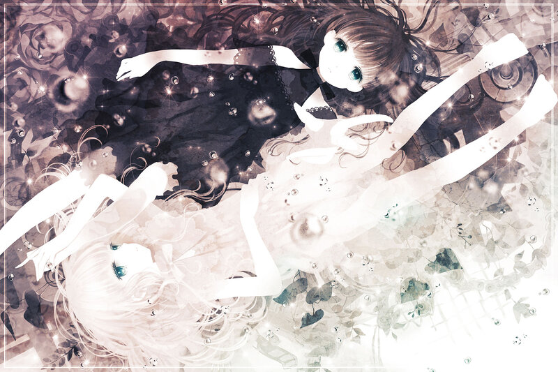 Two Girls in Water — White, Dreamy