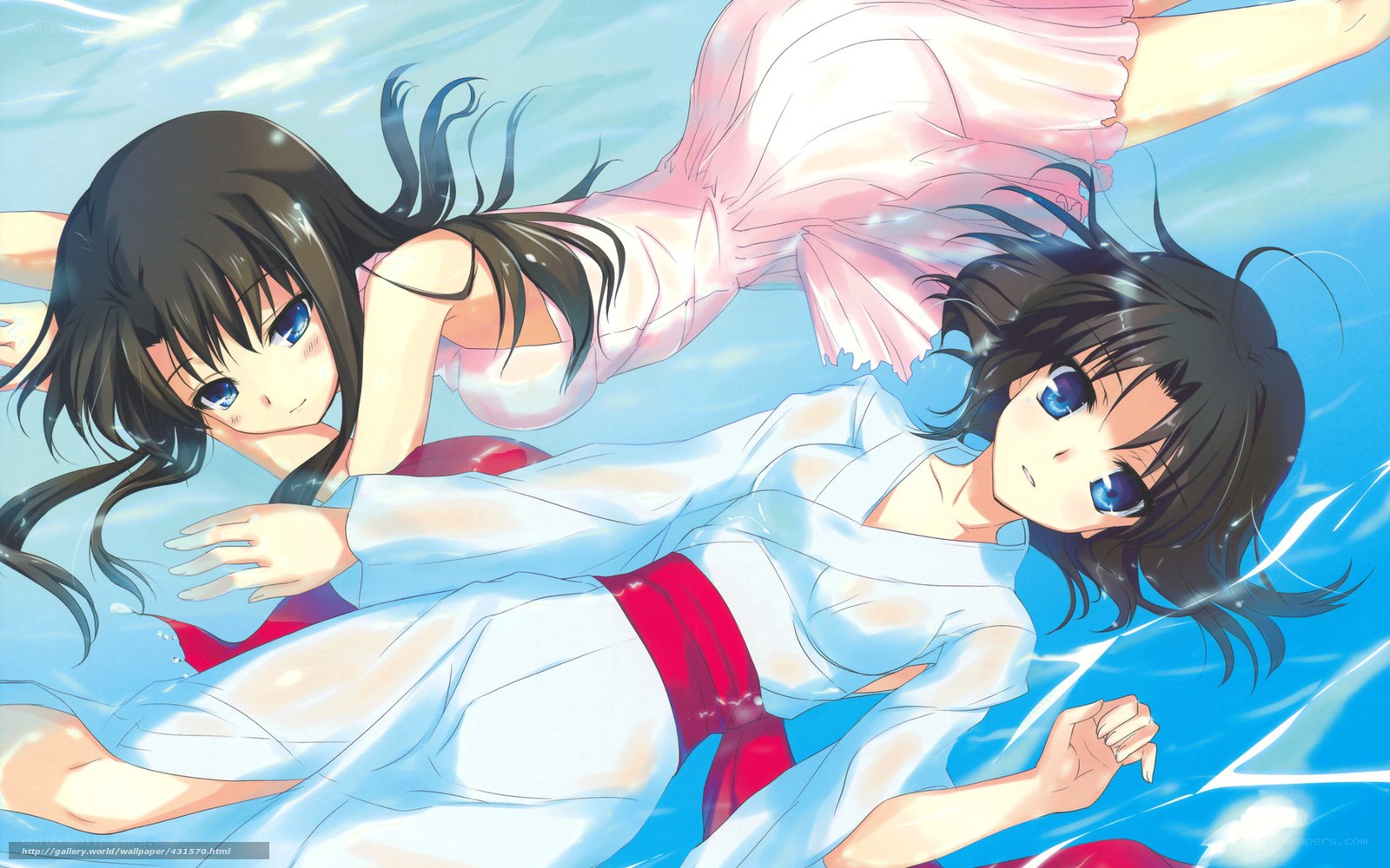 Two girls in water