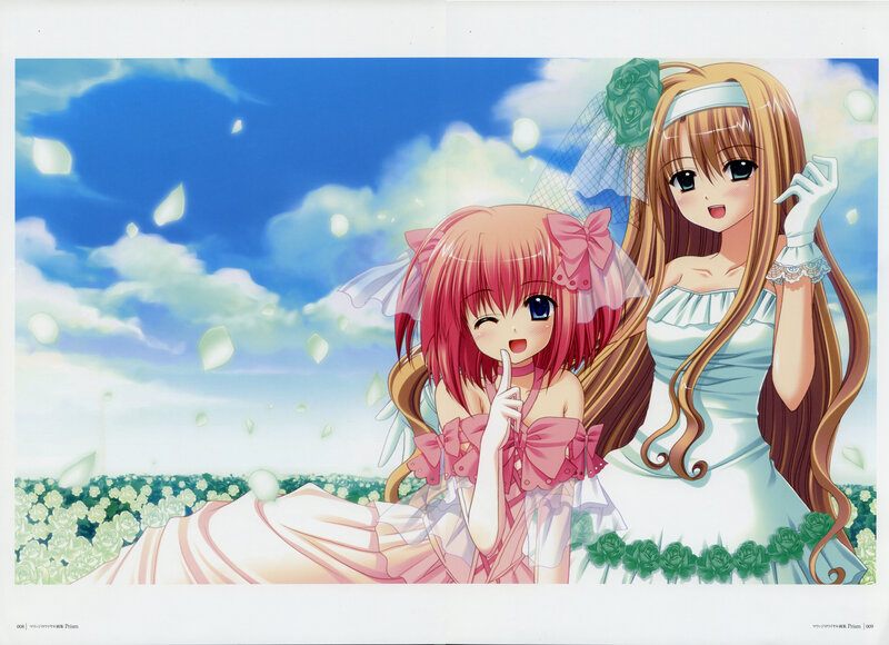 Two Girls in Wedding Dresses — Blue, Serene