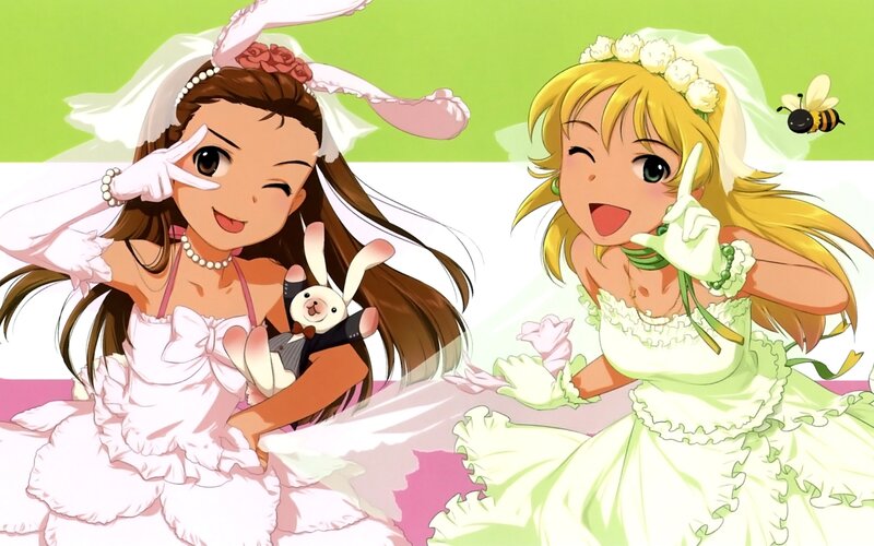 Two Girls in Wedding Dresses — Green